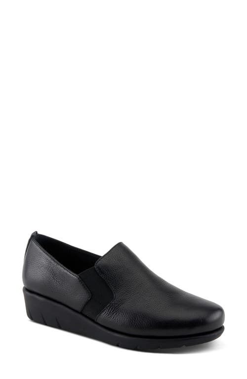 Spring Step Arete Wedge Slip-on Sneaker In Black