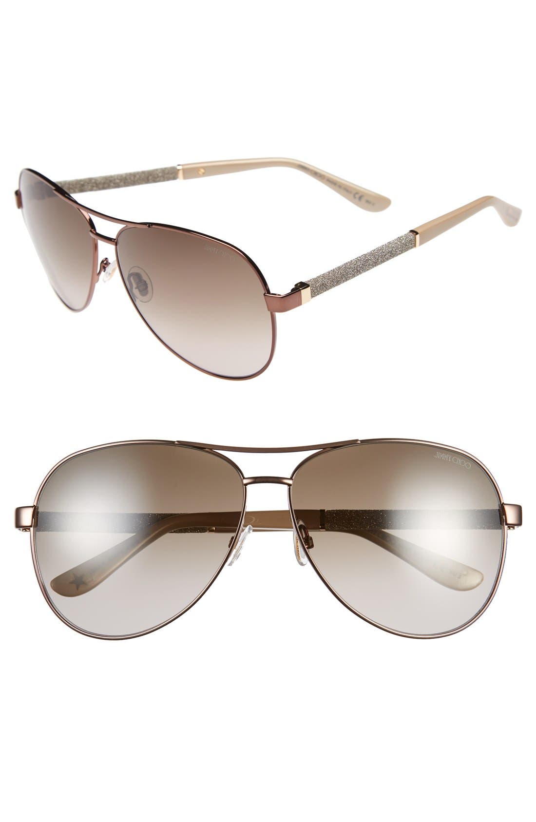Jimmy Choo 61mm Aviator Sunglasses Nordstrom