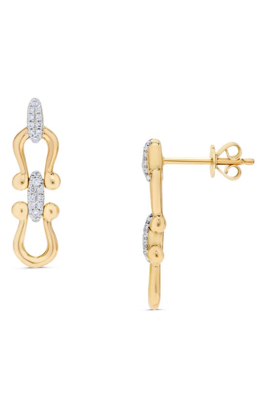 H.j. Namdar Diamond Pavé Horseshoe Stud Earrings In 14k Yellow Gold