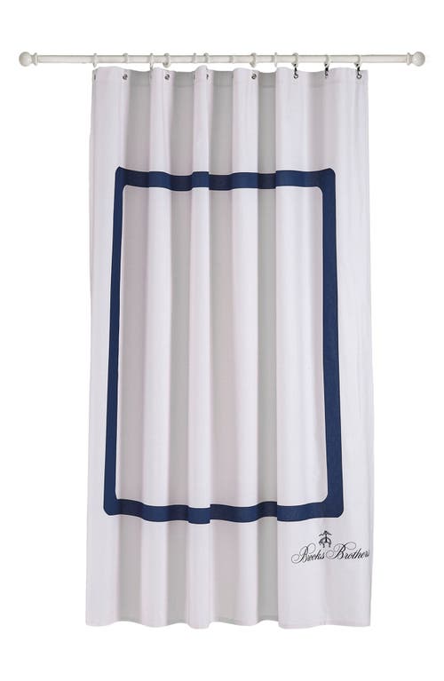 Shop Brooks Brothers Contrast Frame Shower Curtain In Silver