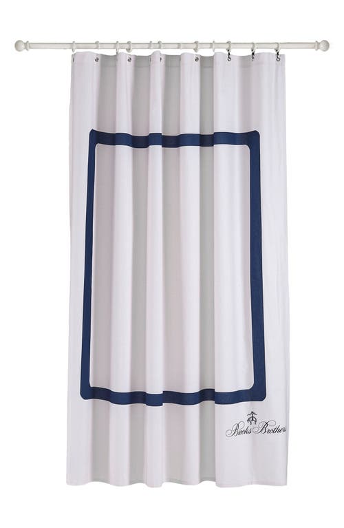 Brooks Brothers Contrast Frame Shower Curtain In Silver
