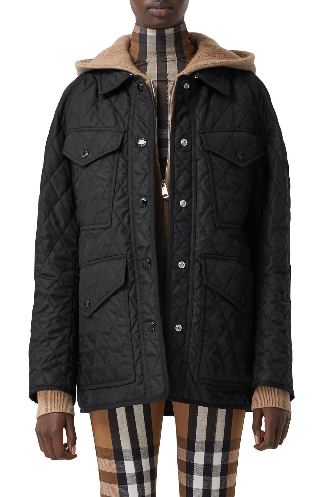 burberry quilted hooded jacket