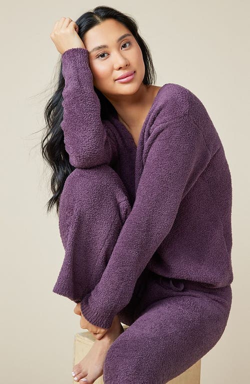 Softies Solid Marshmallow V-neck Lounge Set In Fig