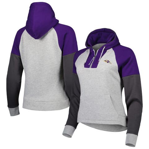 Women's WEAR by Erin Andrews Purple Baltimore Ravens Half-Zip Sweatshirt