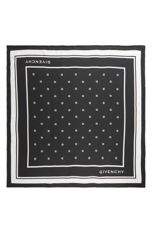 Givenchy 4g Silk Square Scarf In 1- Black/white