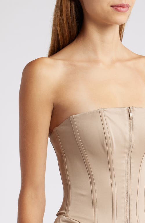 Shop Mistress Rocks Strapless Corset Jumpsuit In Mousse