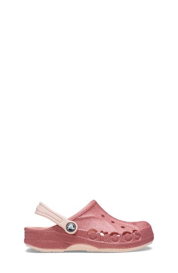 Crocs Kids' Baya Glitter Clog In Pink Rose