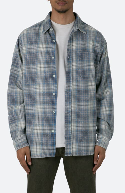 Mnml Washed Plaid Button-up Shirt In Blue/white