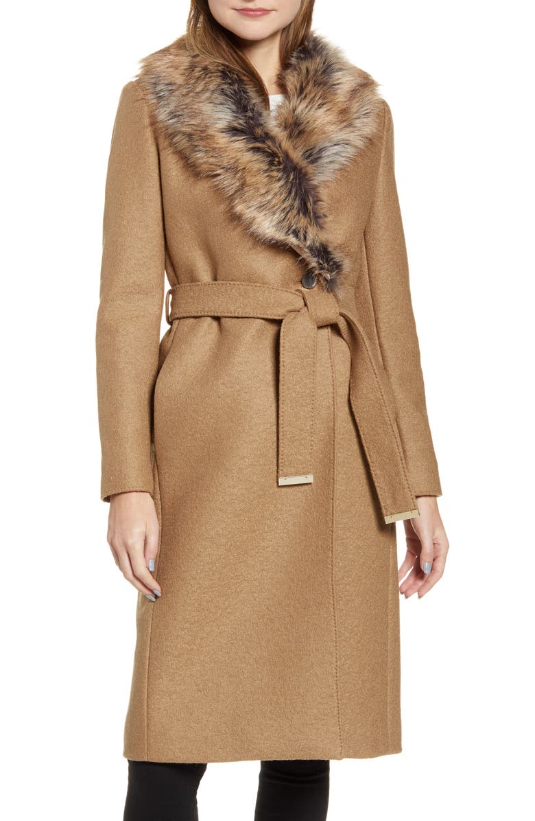Ted Baker London Corinna Wool Coat with Faux Fur Collar | Nordstrom