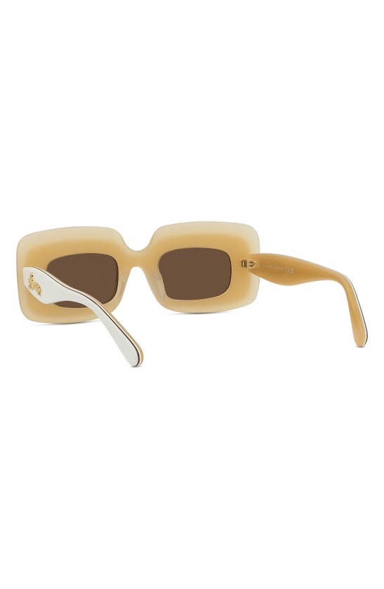 Shop Loewe X Paula's Ibiza 47mm Rectangular Sunglasses In Ivory / Brown