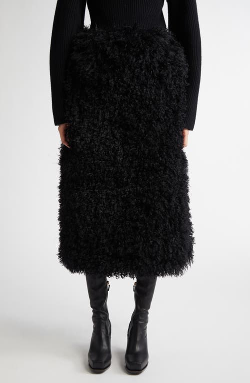 EENK EENK ZURRD FAUX SHEARLING MIDI SKIRT 