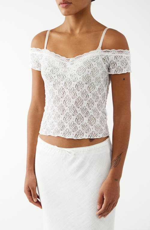 Rhia Lace Cold Shoulder Top in White