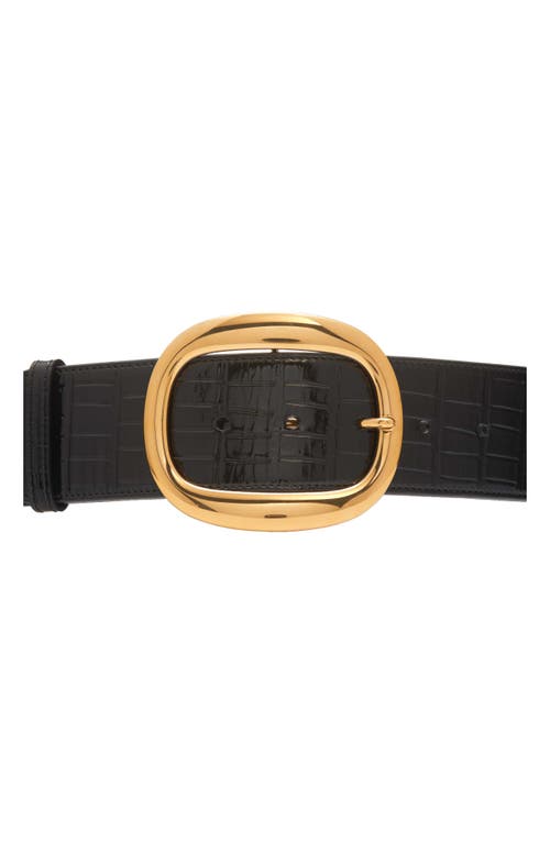 Shop Tom Ford Ursula Croc Embossed Leather Belt In Black