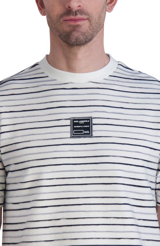 Shop Karl Lagerfeld Paris Stripe Texture T-shirt In White