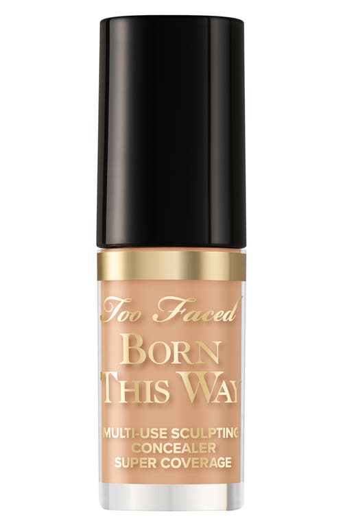 Too Faced Mini Born This Way Super Coverage Multi-use Concealer Light Beige 0.06 oz / 1.77 ml In Light Beige