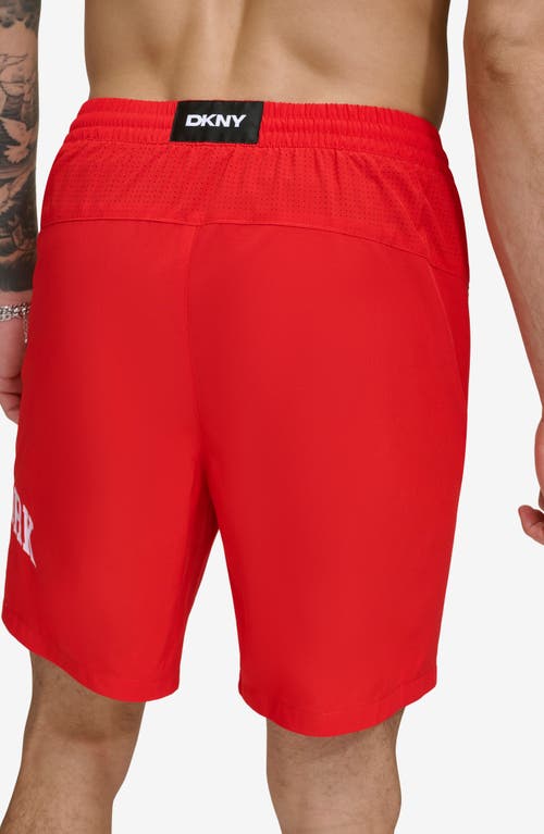 Dkny Ny Core Volley Swim Trunks In Red