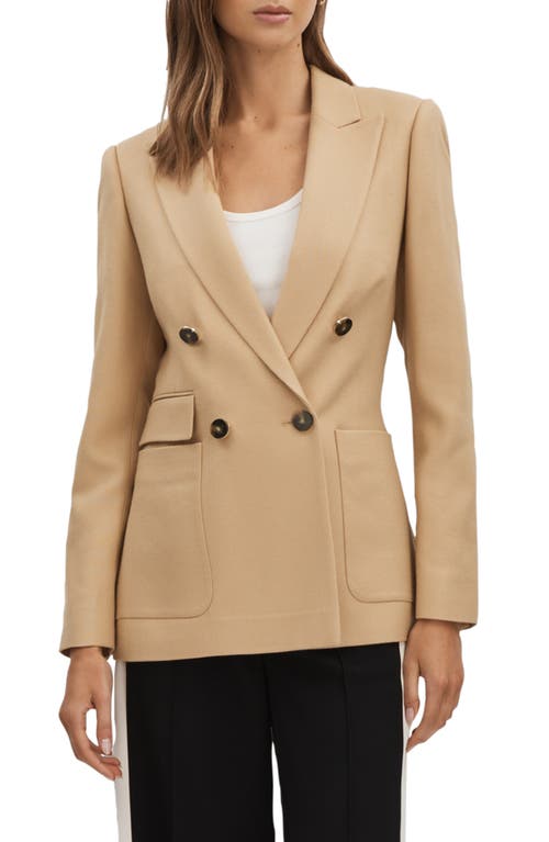 Shop Reiss Larsson Double Breasted Blazer In Camel