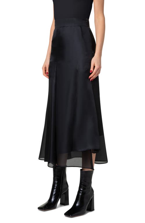 Shop Akris Asymmetric Semisheer Silk Midi Skirt In Black