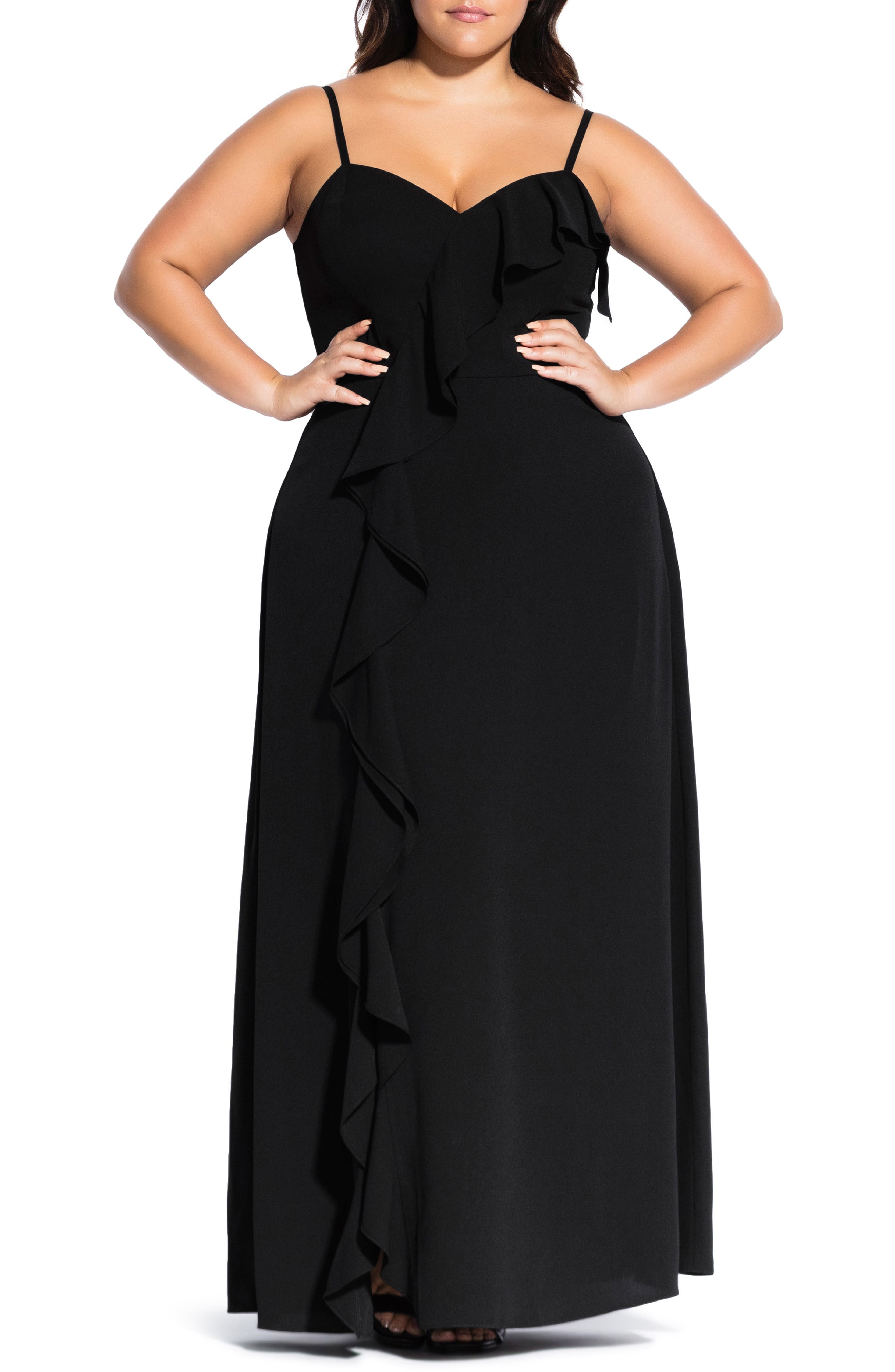 Plus Size City Chic Catalina Maxi Dress, Black