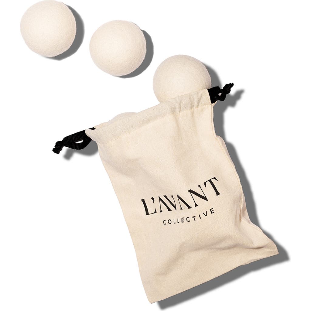 L'avant Collective Pack Of 3 Wool Dryer Balls In Cream
