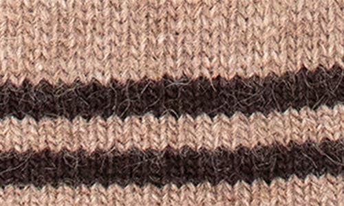 Shop Portolano Stripe Cuff Gloves In Light Nile Brown/espresso