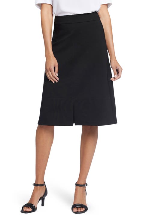 SPANX Black Faux Leather Front Slit Midi Skirt NWT- Size M – The Saved  Collection