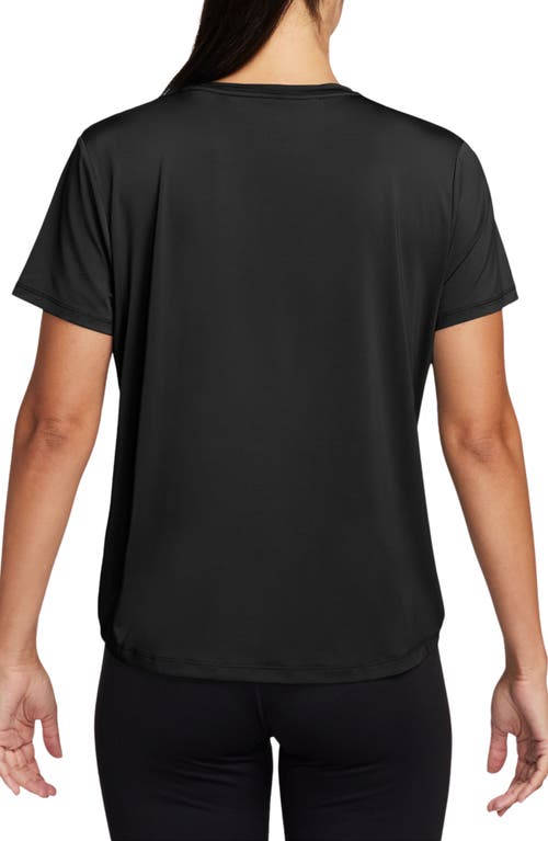 Shop Nike Dri-fit Swoosh Graphic T-shirt In Black/white