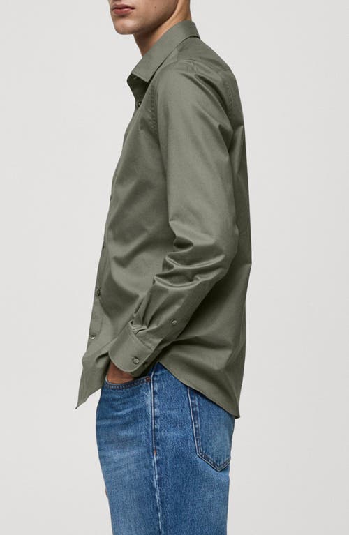 Mango Regular-fit 100% Cotton Shirt Green In Green