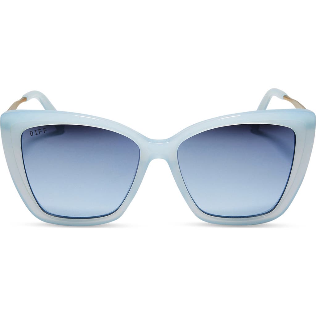 Diff Becky Ii 55mm Cat Eye Sunglasses In Blue/blue Gradient Flash