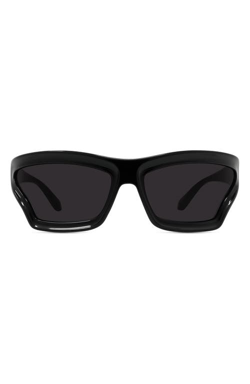 Shop Loewe X Paula's Ibiza 70mm Oversize Mask Sunglasses In Shiny Black/smoke