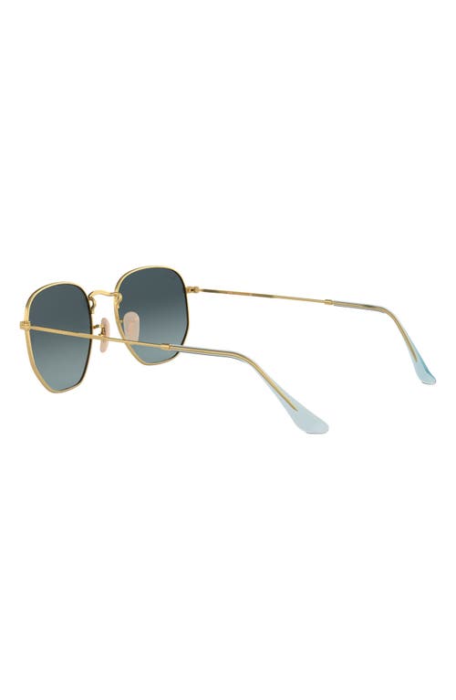 Shop Ray Ban Ray-ban 51mm Geometric Sunglasses In Gold/blue Gradient