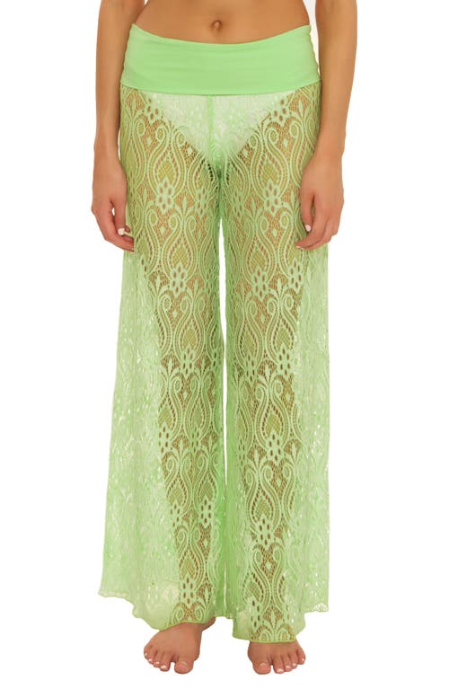 Isabella Rose Roll Waist Lace Cover-Up Pants in Pistachio