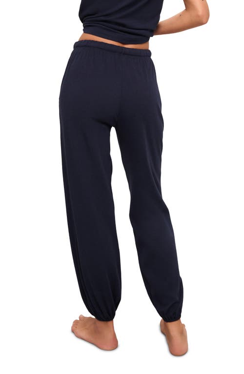 Shop Eberjey Solid Crop Pajama Pants In Navy