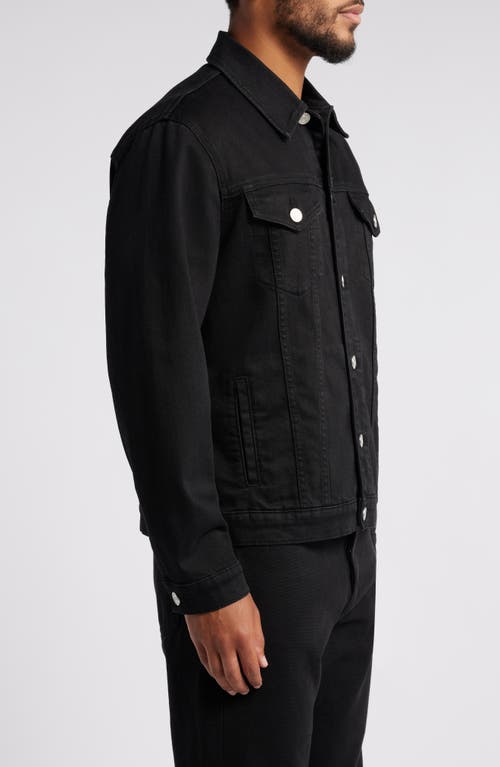 Shop Frame Heritage Denim Trucker Jacket In Noir