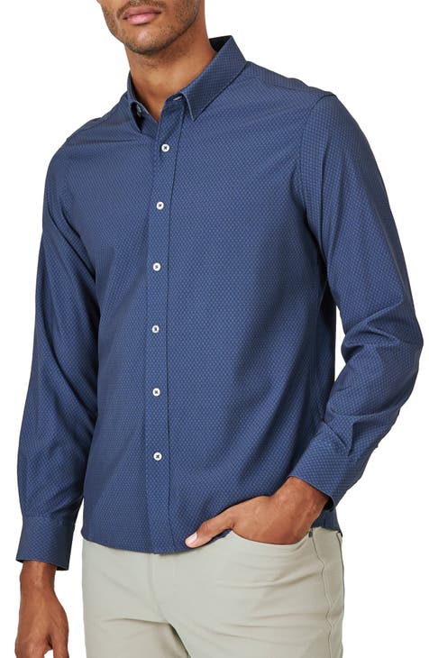 Prime Micropattern Performance Button-Up Shirt