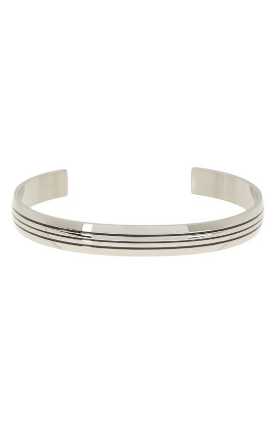 Ike Behar Stripe Cuff Bracelet In Metallic