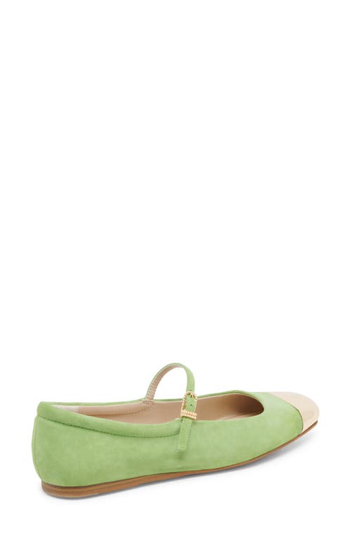 Shop Dolce Vita Reyes Cap Toe Mary Jane Flat In Lime Suede