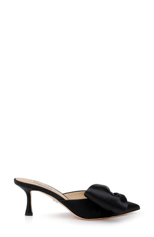 Shop Badgley Mischka Collection Alaya Pointed Toe Mule In Black Satin