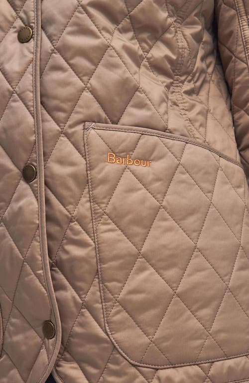 Barbour Corduroy Collar Quilted Jacket In Sand Dune
