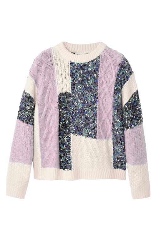 Desigual Edmonton Patchwork Sweater In White
