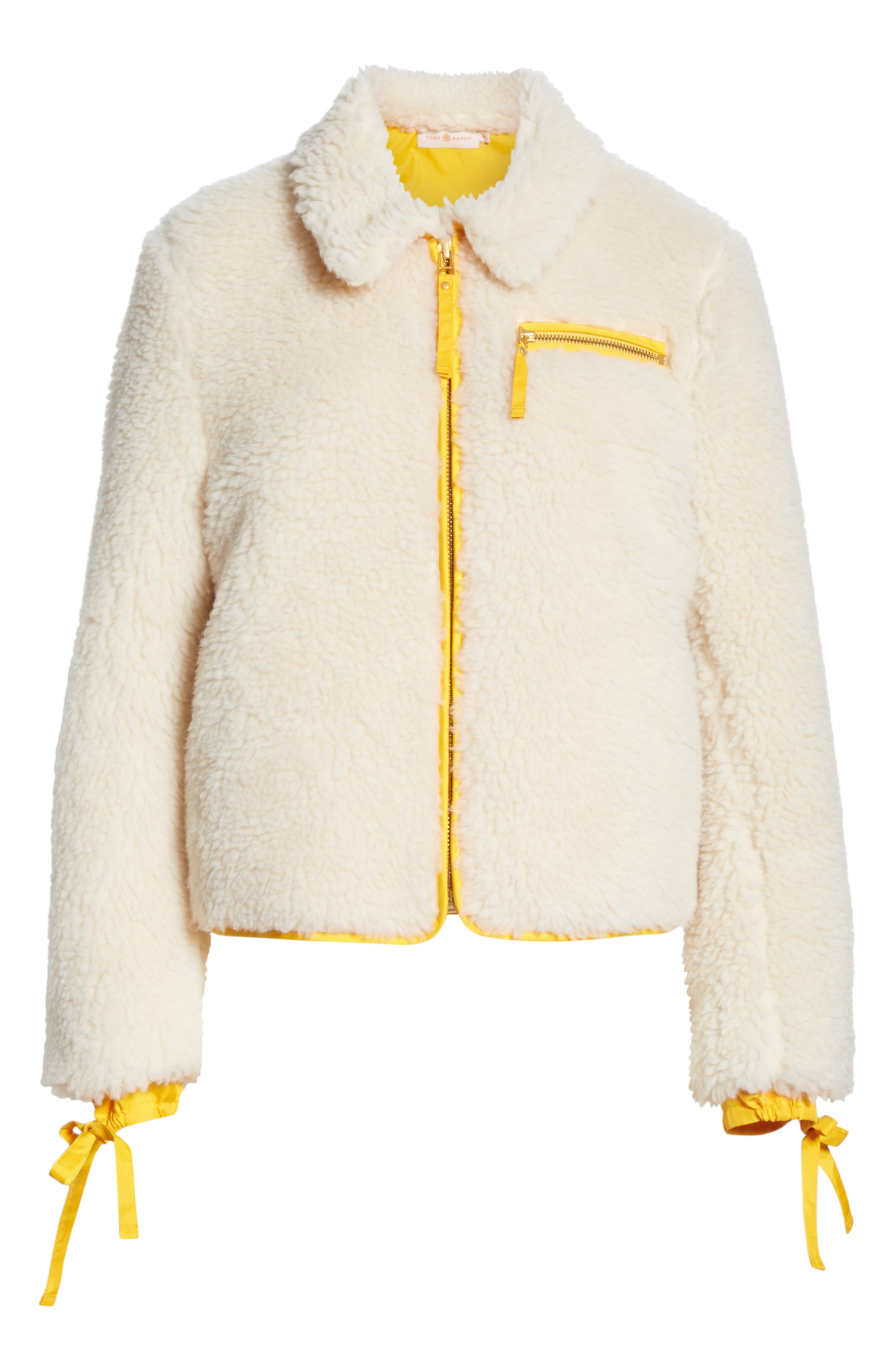 tory burch faux sherpa jacket