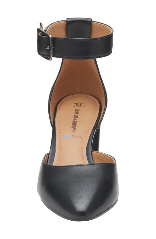 Shop Johnston & Murphy Vicki Ankle Strap Pump In Black Glove Leather