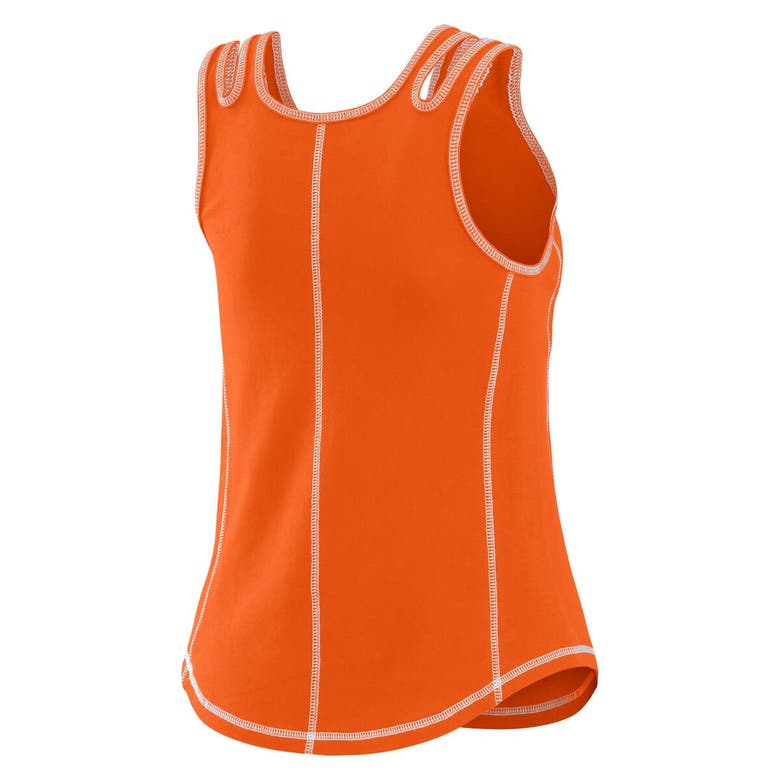 Shop Wear By Erin Andrews Orange Detroit Tigers Contrast Stitch Tank Top