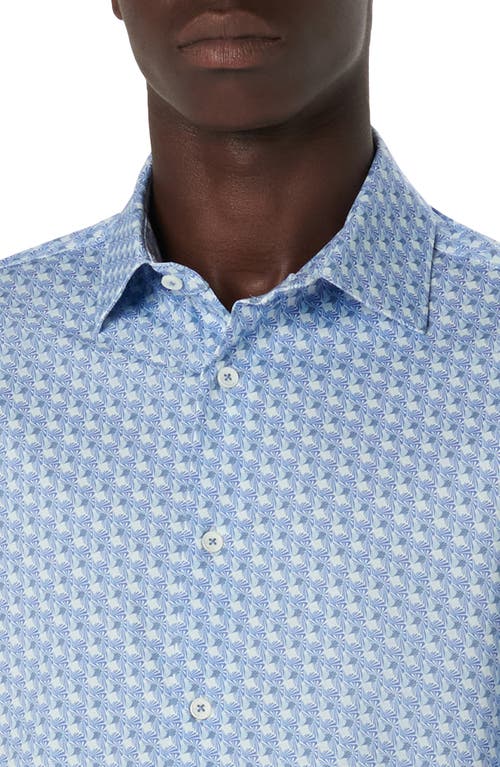 Shop Bugatchi James Ooohcotton® Geo Print Button-up Shirt In Periwinkle