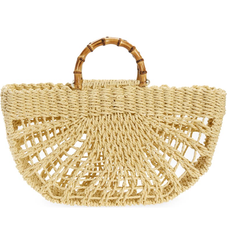 BTB LOS ANGELES Straw Tote, Main, color, CREAM