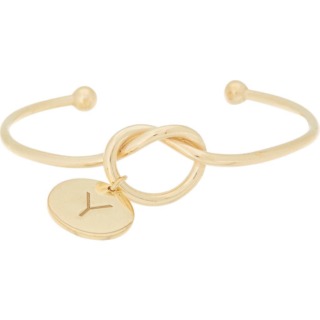 Meshmerise Love Knot Initial Bracelet In Yellow-y