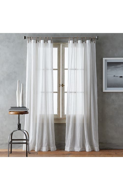 Dkny Set Of 2 Faux Leather Tab Curtain Panels In White