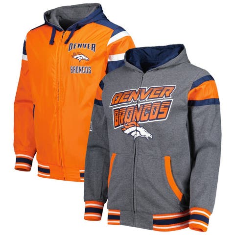 Men's Starter Heather Gray/Orange Denver Broncos Extreme Pullover Hoodie