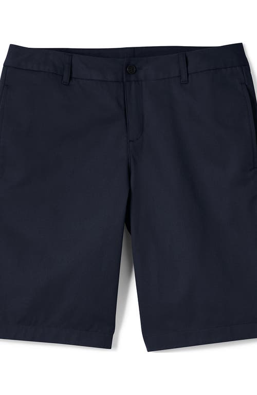 Shop Lands' End Plus Size Plain Front Blend Chino Shorts In Classic Navy