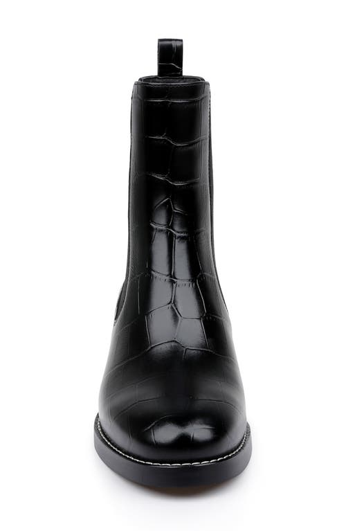 Shop L Agence L'agence Emma Chelsea Boot In Black Croco Embossed